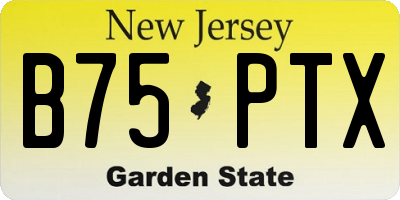 NJ license plate B75PTX