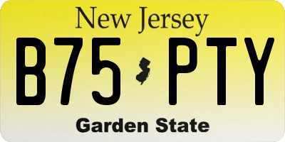 NJ license plate B75PTY