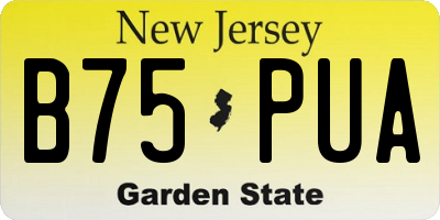 NJ license plate B75PUA