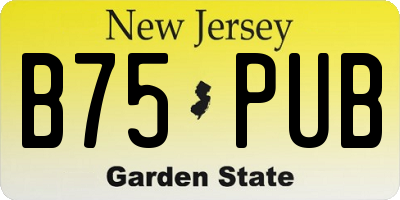 NJ license plate B75PUB