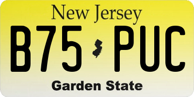 NJ license plate B75PUC