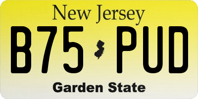NJ license plate B75PUD
