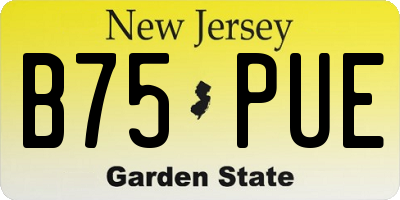 NJ license plate B75PUE