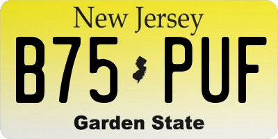 NJ license plate B75PUF