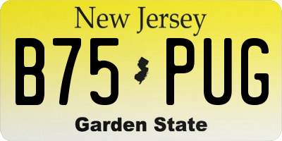 NJ license plate B75PUG