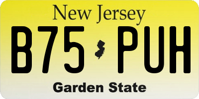 NJ license plate B75PUH