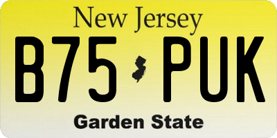 NJ license plate B75PUK