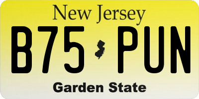 NJ license plate B75PUN