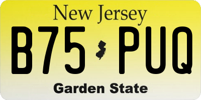 NJ license plate B75PUQ