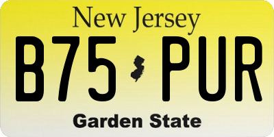 NJ license plate B75PUR