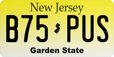 NJ license plate B75PUS