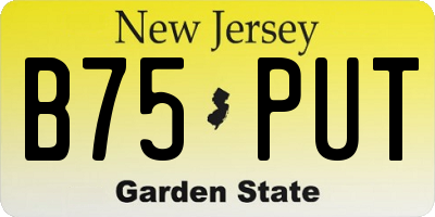 NJ license plate B75PUT