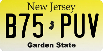 NJ license plate B75PUV