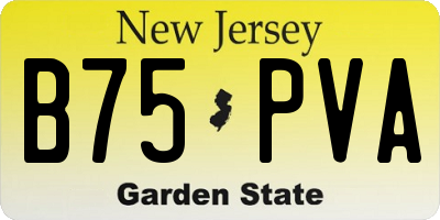 NJ license plate B75PVA