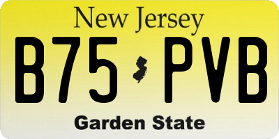 NJ license plate B75PVB