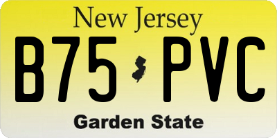 NJ license plate B75PVC