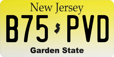 NJ license plate B75PVD