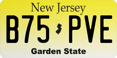 NJ license plate B75PVE