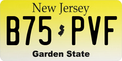 NJ license plate B75PVF