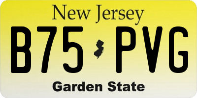 NJ license plate B75PVG