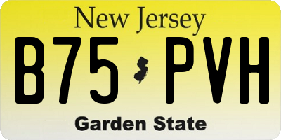 NJ license plate B75PVH