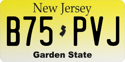 NJ license plate B75PVJ