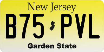 NJ license plate B75PVL