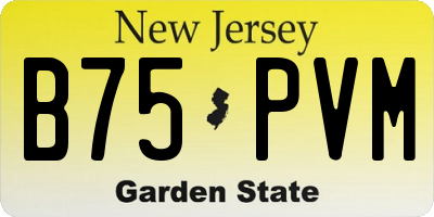 NJ license plate B75PVM