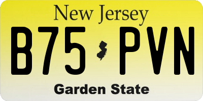 NJ license plate B75PVN