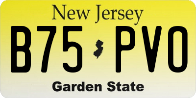 NJ license plate B75PVO