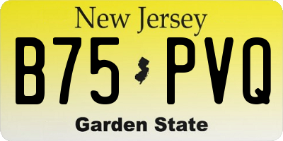 NJ license plate B75PVQ
