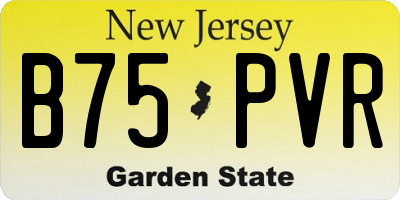 NJ license plate B75PVR