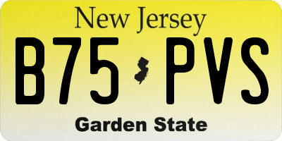 NJ license plate B75PVS