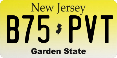 NJ license plate B75PVT