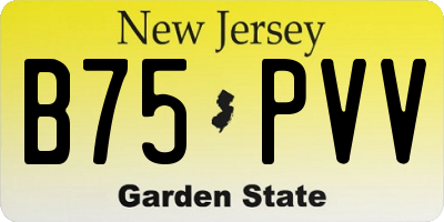 NJ license plate B75PVV