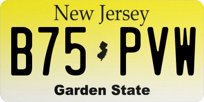 NJ license plate B75PVW