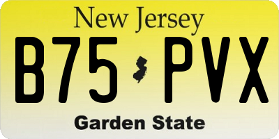 NJ license plate B75PVX