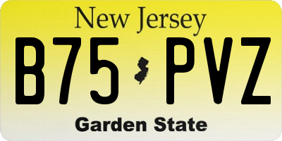 NJ license plate B75PVZ