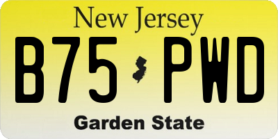 NJ license plate B75PWD