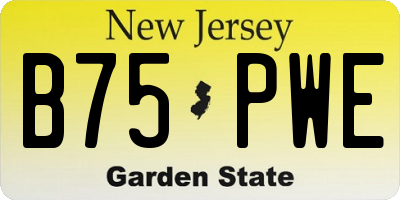 NJ license plate B75PWE