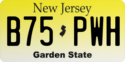 NJ license plate B75PWH