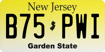NJ license plate B75PWI