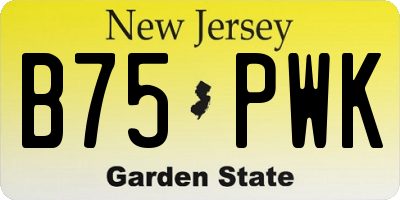 NJ license plate B75PWK