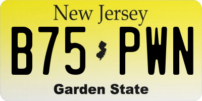 NJ license plate B75PWN