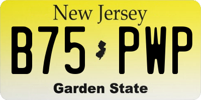 NJ license plate B75PWP