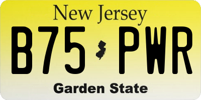 NJ license plate B75PWR