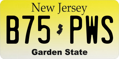 NJ license plate B75PWS