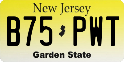 NJ license plate B75PWT