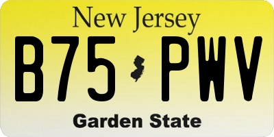 NJ license plate B75PWV