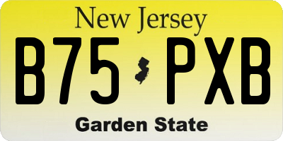 NJ license plate B75PXB